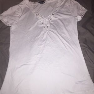 White Blouse with cross crossing area on front